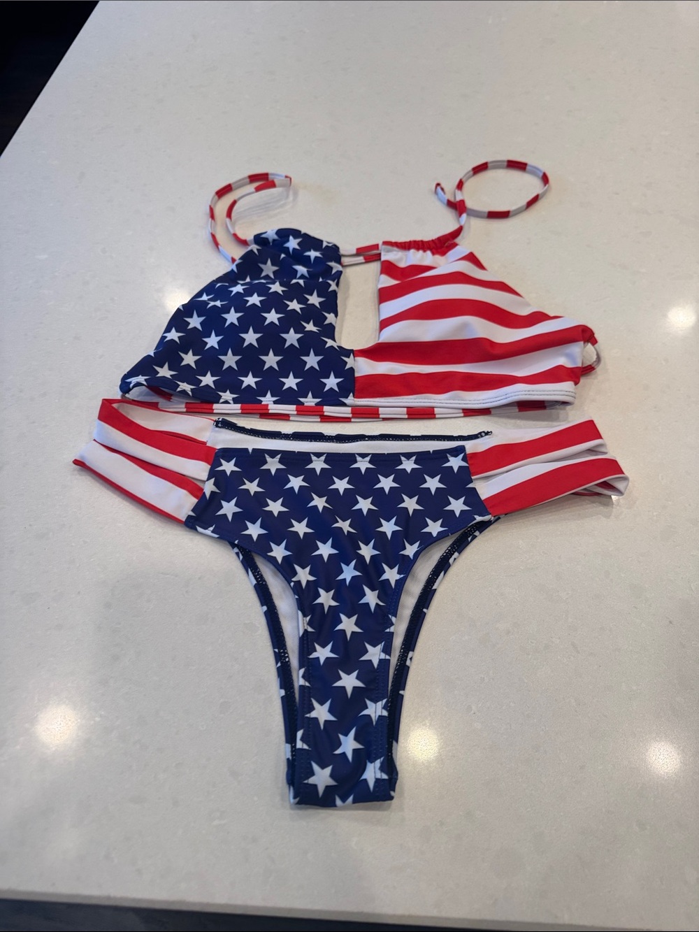 Patriotic Stars & Stripes Women's Bikini Set - Red, White & Blue